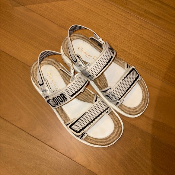 Dior White and Tan Sandals - Picture 1 of 4